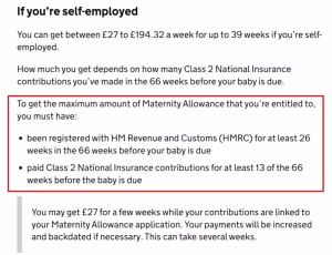 Maternity Allowance for Self-Employed Birth Parents