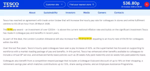 Tesco confirms a 5.1% pay increase