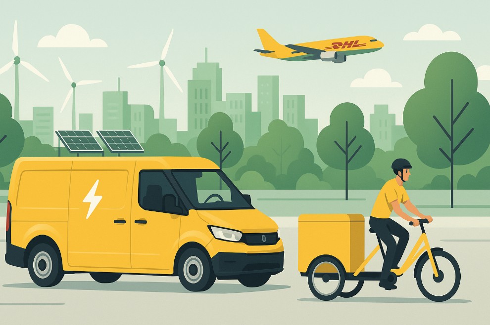 what type of vehicles help dhl deliver the wristbands more sustainably