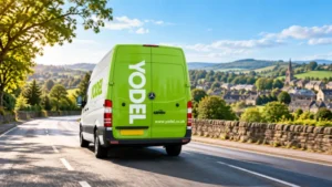 Yodel van countryside delivery