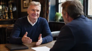 David Coulthard discussing an unconventional pub ownership and profit-sharing proposal
